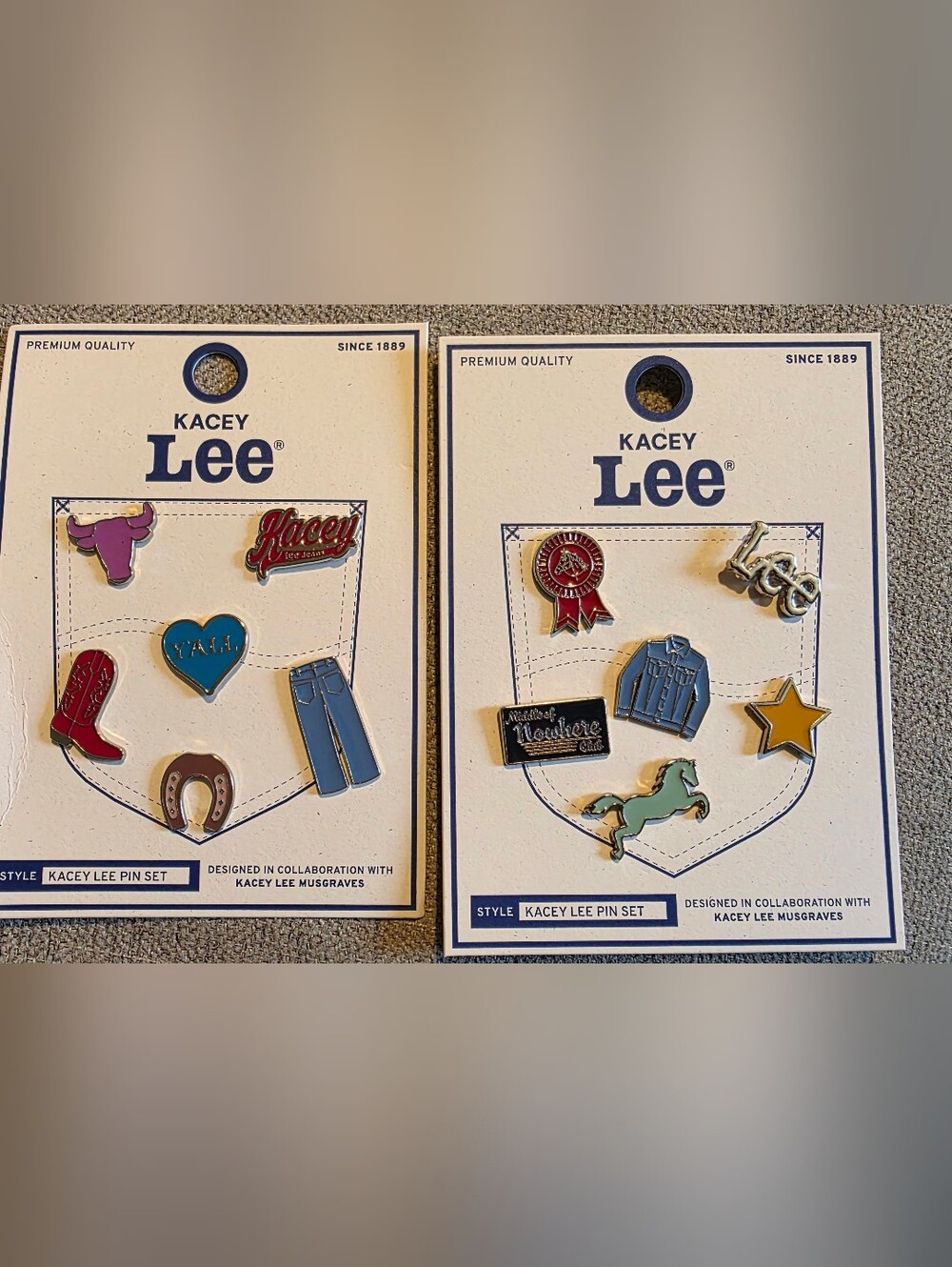 Kacey Musgraves x Lee Pin Set 2 Pack NEW SEALED 12 Pins Jeans Country Y'All